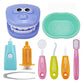 OPTSPTOY 9PCS Plastic Simulation Dentist Play Set Medical Kit Pretend Toy for Kids Hygienic Habbit Cultivation Role Play Game fo