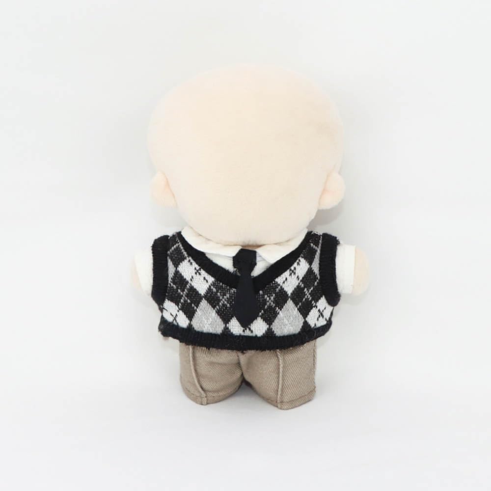 Niannyyhouse 10Cm Plush Doll Clothes Shirt Pants Tie Vest Campus Suit Dolls Accessories (Black)