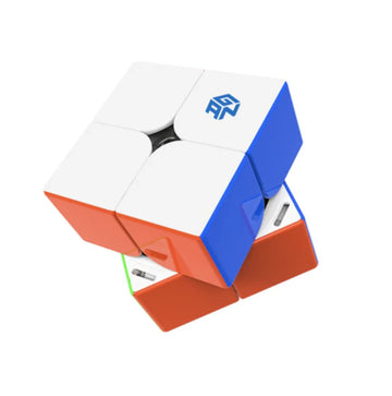 Gan 251 M Air, 2X2 Magnetic Speed Cube Stickerless 251 Mini Cube 48 Magnets Puzzle Toy For Beginner(Frosted Surface Primary Internal)