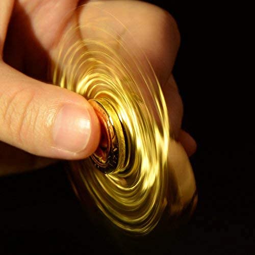 Golden Sphere Fidget Spinner Toy for mature-themeds Kids  Magic Orb Hand Finger Spinners Toy  Cool Metal Fidget Toys EDC Fingertip Gyro  Desk Toy Fidgeting Novelty Gift for Boys Girls(Gold)