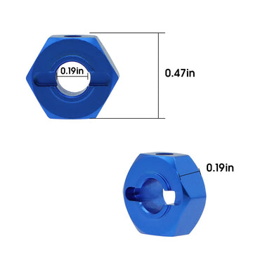 GLOBACT Aluminum 12mm Hex hub Wheel hex hub Adaptor with M4 Nut and Cross Wrenches for 1/10 trx4 Axial Redcat ARRMA Granite Volt