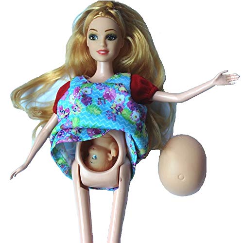 Kunhe Colorful Real Pregnant Doll Have a Baby in Her Tummy Mom Doll