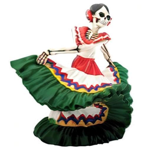 Day Of The Dead Dancing Senorita (H: 5.5'' X L: 6'' X W: 4.5'' & 2.25 Lbs)