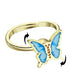 Fidget Spinner Butterfly Daisy Flower Rotating Anxiety Ring for Women - Adjustable Open Sunflower Spinning Rotatable Calming Wor