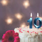 Blue 10th Birthday Candles, Number 10 Cake Topper for Birthday Decorations Party Decoration
