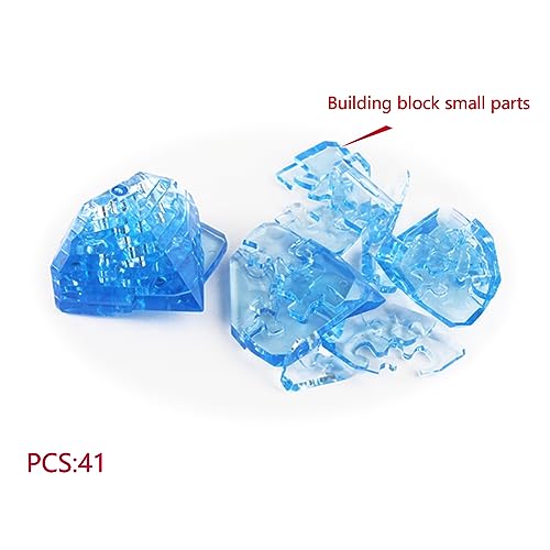Btyyihex 3D Crystal Diamond Puzzle, Crystal Puzzle Brainteasers For Puzzlers Ages 16 And Up, 41Pcs(Transparent-Diamond)