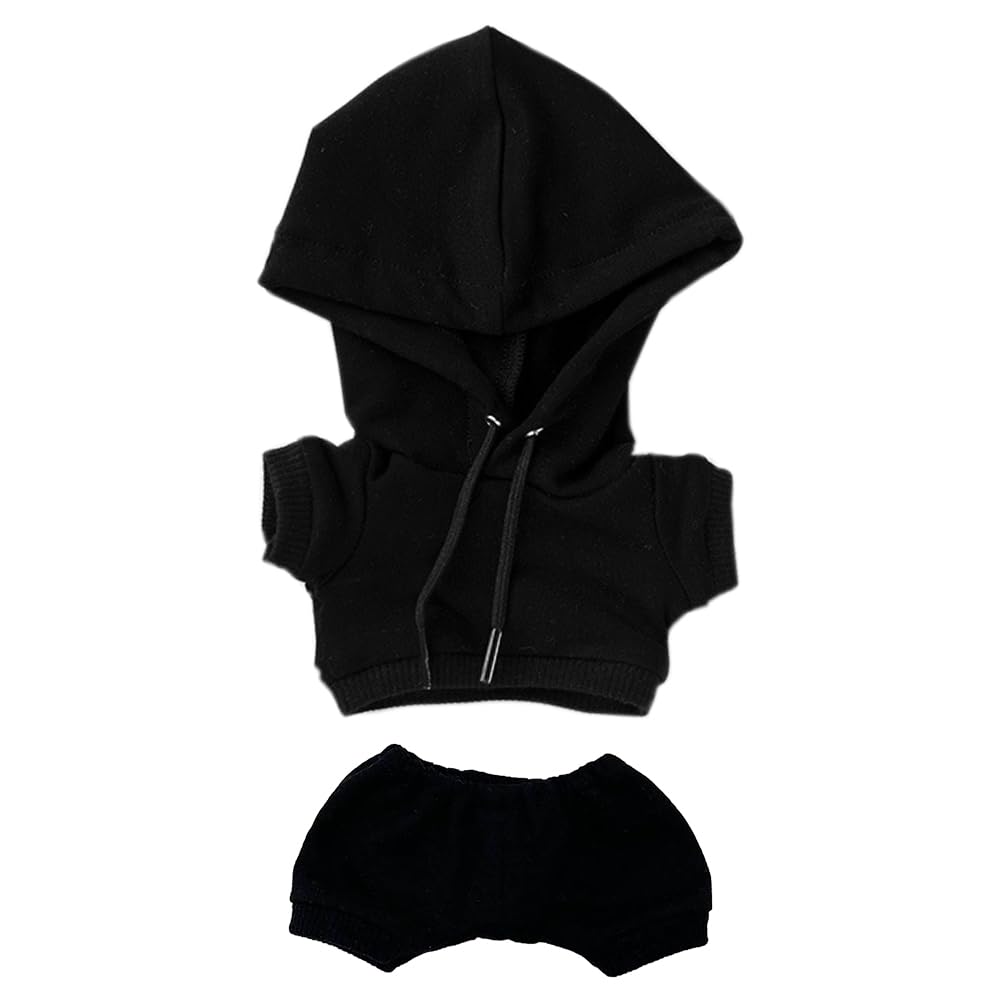 Niannyyhouse 15Cm Plush Doll Clothes Elastic Solid Sportswear Suits Hoodie Pants Soft Stuffed Plush Toy Dress Up Accessories (Bl
