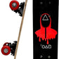QXWRIFT Wooden Skateboard for Boys and Girls, Squid Game Theme Beginner Mini Cruiser Skate Board 24 x 6 Inch with AntiSlip Deck
