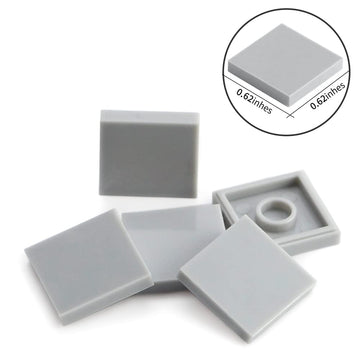Light Bluish Gray 2×2 Tile ×500 Parts And Pieces Flat Moc Bricks, Bulk Building Blocks For Smooth Surface Wall Floor, Toy Accessories Compatible With Major Brands