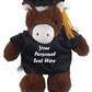 Plushland Plush Stuffed Animal Toys 8 Inches Present Gifts for Graduation Day  Personalized Text  Name or Your School Logo on Gown  Best for Any Grad School Kids (Graduation Horse Black Gown)