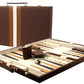 Da Vinci 16 Inch Leatherette Backgammon Set - Brown