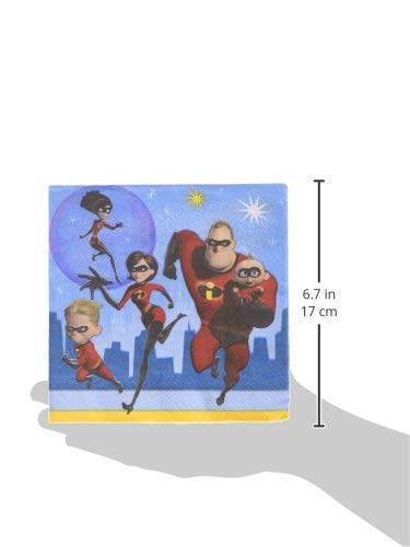 American Greetings Incredibles 2 Lunch Napkins, 16-Count, One Size