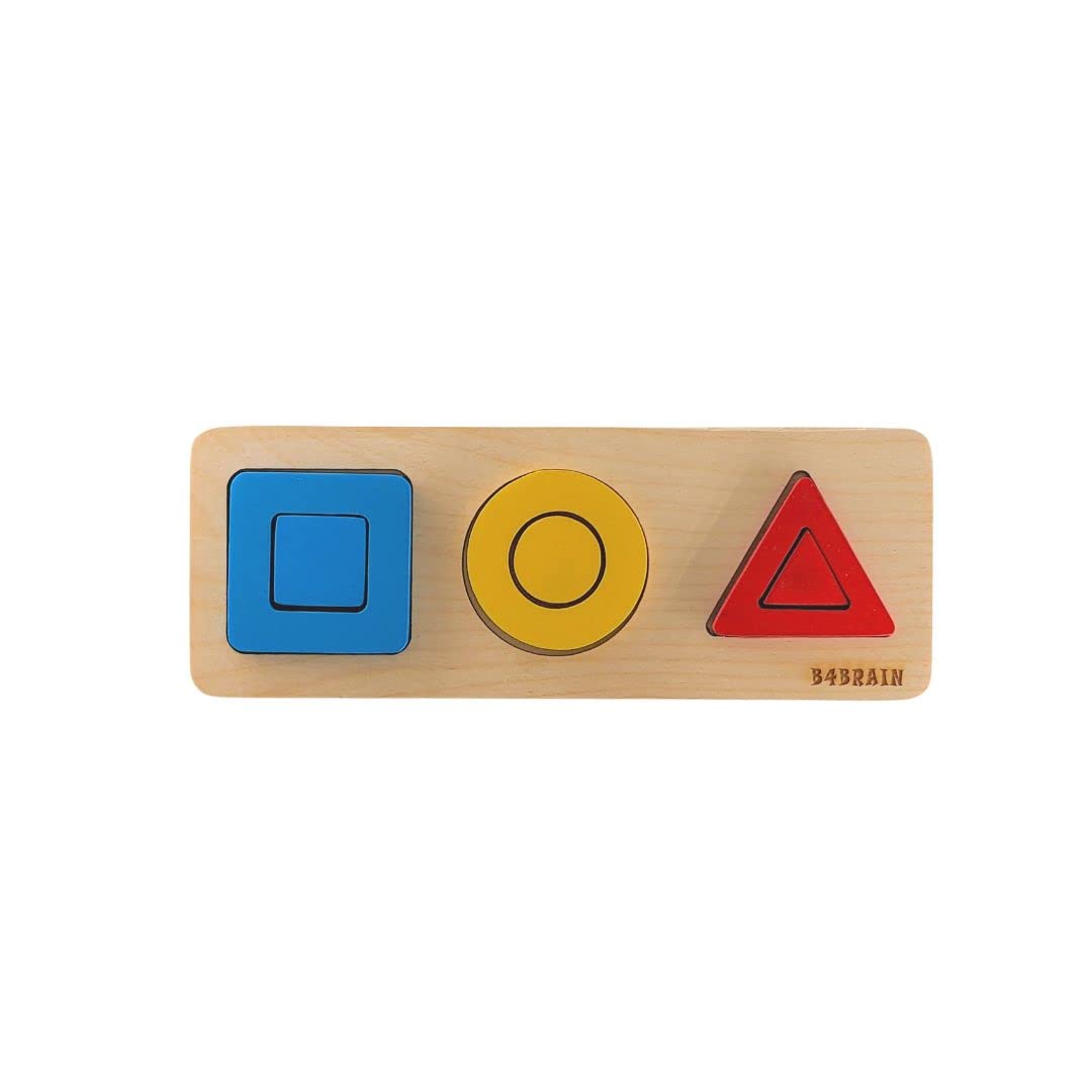Wooden Shape Puzzle (Level2) for Babies 02 Year for Brain Development Designed by Experts