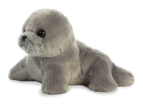 Aurora® Adorable Mini Flopsie™ Harpo Seal Stuffed Animal - Playful Ease - Timeless Companions - Gray 8 Inches
