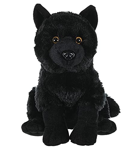 Wild Republic Wolf Plush Toy - Black 12" Stuffed Animal, Kids Gifts, Cotton Model 23075