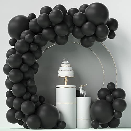 Black Balloons 84 Pcs Black Balloons Garland Arch Kit 5 Inch +12 Inch +18 Inch Matte Black Latex Balloons Happy Birthday Balloons Baby Shower Decorations Wedding Balloons