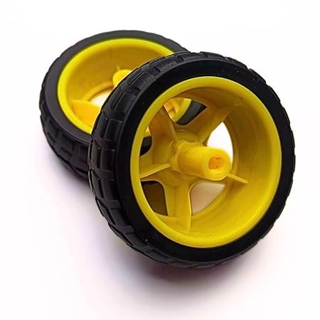 Bo Motor Wheels  Yellow (Pack Of 2) Lightweight Plastic Wheels For Diy Robotics, Hobby Projects, And Educational Kits