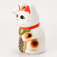 Tokoname Ware Maneki Neko Lucky Cat 6.3" Porcelain Figurine - White, Right Hand, Medium Size
