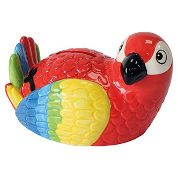 Crockery Critters Parrot Money Bank From Deluxebase. Animal Shaped Money Box For Kids. Cute Ceramic Piggy Bank For Girls Or Boys