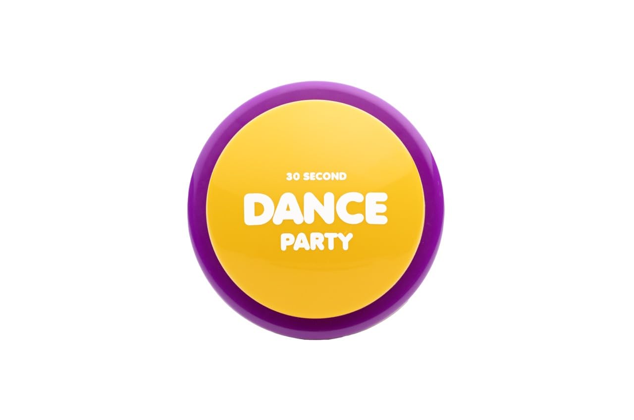 30 Second Dance Party Button With 5 Songs-Volume Ii, Fun Gag Gift For Kids & Adults, Co-Workers, Teachers, Friends & Family, Office Toy, Classroom Supplies, Birthdays, Holidays & Parties(Pack Of 1)