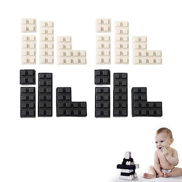 bopoobo Stacking Toys Soft Building Blocks, Silicone Montessori Educational Toy Toddler Sensory Learning, Baby Bath Toys, Girls