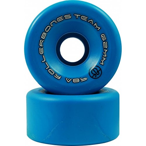 Rollerbones Team Logo Recreational Roller Skate Wheels (Set Of 8), Blue, 62Mm