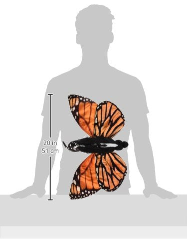 Folkmanis Monarch Life Cycle Reversible Hand Puppet Plush  8  Red-Orange/Purple/Black