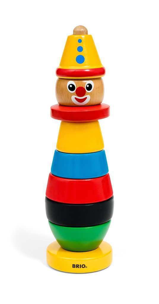 Brio Stacking Clown - 9 Piece Wooden Toy for Kids Ages 1+ - Multicolor - Model 30120
