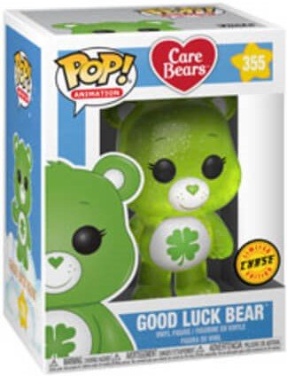 Funko Pop! Animation: Care Bears - Good Luck Bear Glitter Chase Vinyl Figure (Includes Compatible Pop Box Protector Case)
