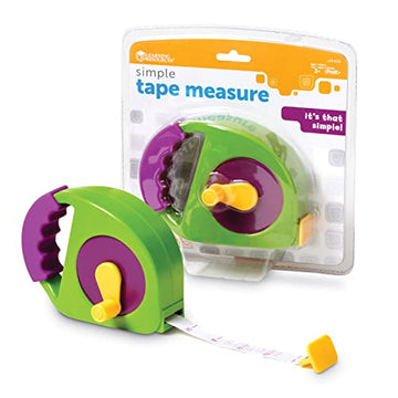Learning Resources Simple Tape Measure, Ages 3+, Retractable Toy Tape Measure, Measures 4 Feet, Construction Toy for Kids,Back t