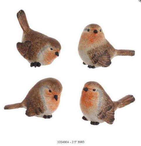 RAZ Imports Brown & Peach 2 Birds Set of 4