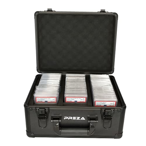 Preza Graded Card Storage Box - Premium Slab Case Storage Holder For Graded Trading Cards (Black)