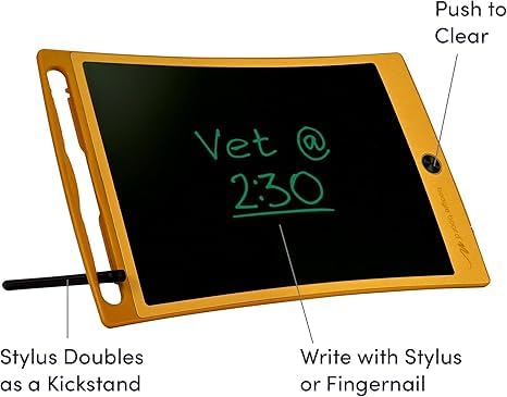 Boogie Board Jot Reusable Writing Tablet 8.5 Lcd Screen Instant Erase Stylus Pen Magnets Kickstand -Perfect For Writing Drawing Digital Notetaking