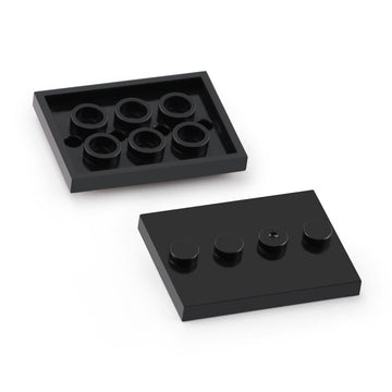 Feleph 60Pcs Plates Parts Tile Modified 3X4 With 4 Studs In Center Black Compatible With Figure Display Base Collector Series Pack Set 88646