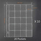 20 Pocket Coin Pages, 10 Sheets Plastic Coin Holders Stamp Collector Supplies for Coin Stamp Currency Collection
