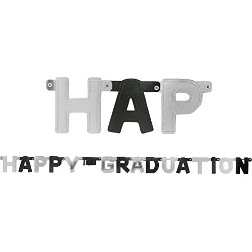 Amscan Happy Graduation Large Foil Letter Banner, 8 1/3 x 6 1/2, 1 Pc