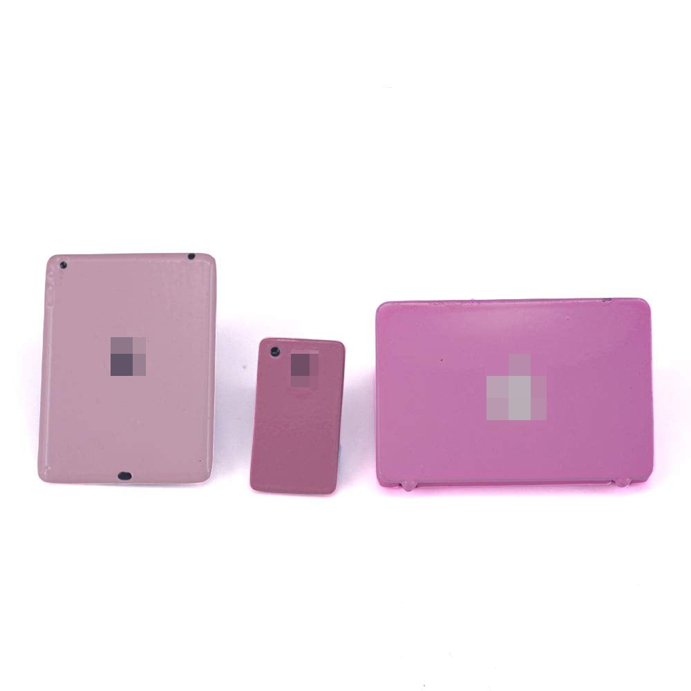 Dollhouse Decoration Miniature Accessories Dollhouse Computer Laptop Tablet Phone Simulation Accessories For Doll 1/6 1/12 Miniatures Play Set - 3 Pcs (3 Laptop-Pink)