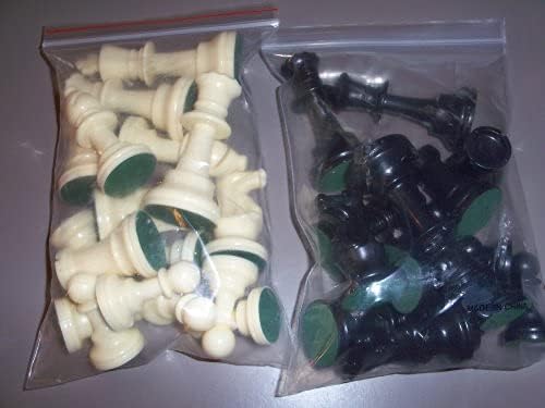 Staunton Tournament Chess Pieces, Triple Weighted With 3.75' King And 2 Extra Queens