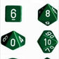 chessex Manufacturing 25405 Opaque green With White Polyhedral Dice Set Of 7