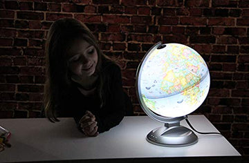 Replogle Illuminated Blue Ocean Globe 4 Kids, Kid Friendly Political Map, Dual Map, Educational Toy