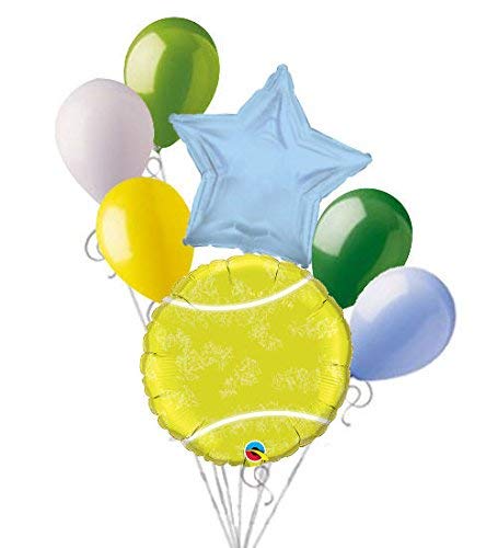 7 pc Tennis Ball Balloon Bouquet Party Decoration Happy Birthday Father Court