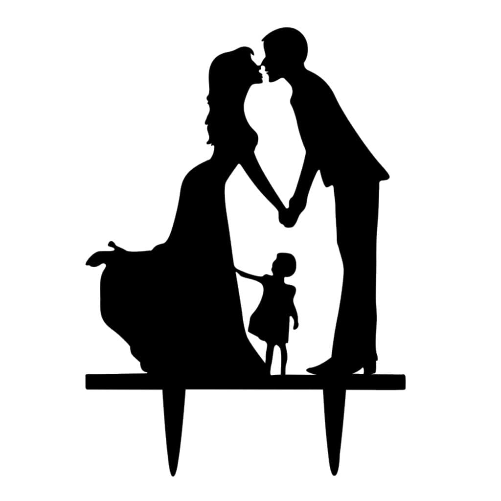 Merishopp Wedding Anniversary Party Birde And Groom With Kid Family Acrylic Cake Topper Cake Decorationhome & Garden|Wedding Sup
