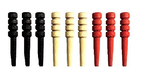 Justmike'S Set Of 9 Wood Cribbage Pegs - Standard Size In Black - Natural - Red