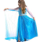 Sototoo Elsa Costume Long Sleeves Princess Dress Queen White Costume Cosplay Dress Up With Accessories Halloween (Blue,5-6Years)