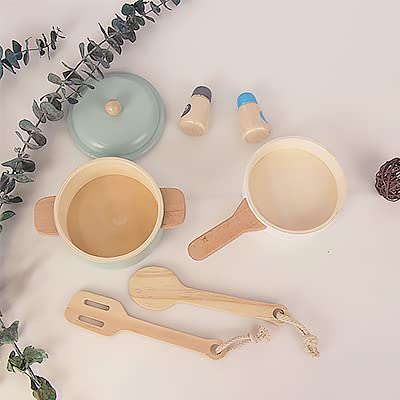 WoodenEdu Premium Toddler Play Kitchen Toys, Wooden Kitchen Utensils, Accessories for Pretend Play Kitchen Set, Montessori Learn