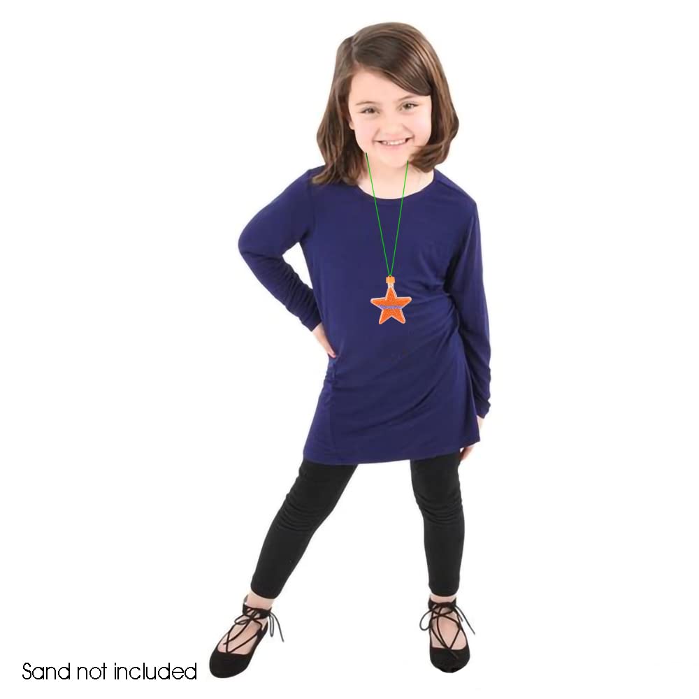 ArtCreativity Star Sand Art Bottle Necklaces, Pack of 12, Sand Art Craft Kit with Shaped Bottles, Craft Party Supplies and Party