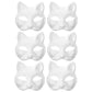 IMIKEYA Cat Mask 6pcs White Paper Fox Masks Blank Mask Unpainted Wolf Animal Half Facemasks DIY Paint Masquerade Mask Costume Pr