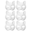 IMIKEYA Cat Mask 6pcs White Paper Fox Masks Blank Mask Unpainted Wolf Animal Half Facemasks DIY Paint Masquerade Mask Costume Pr
