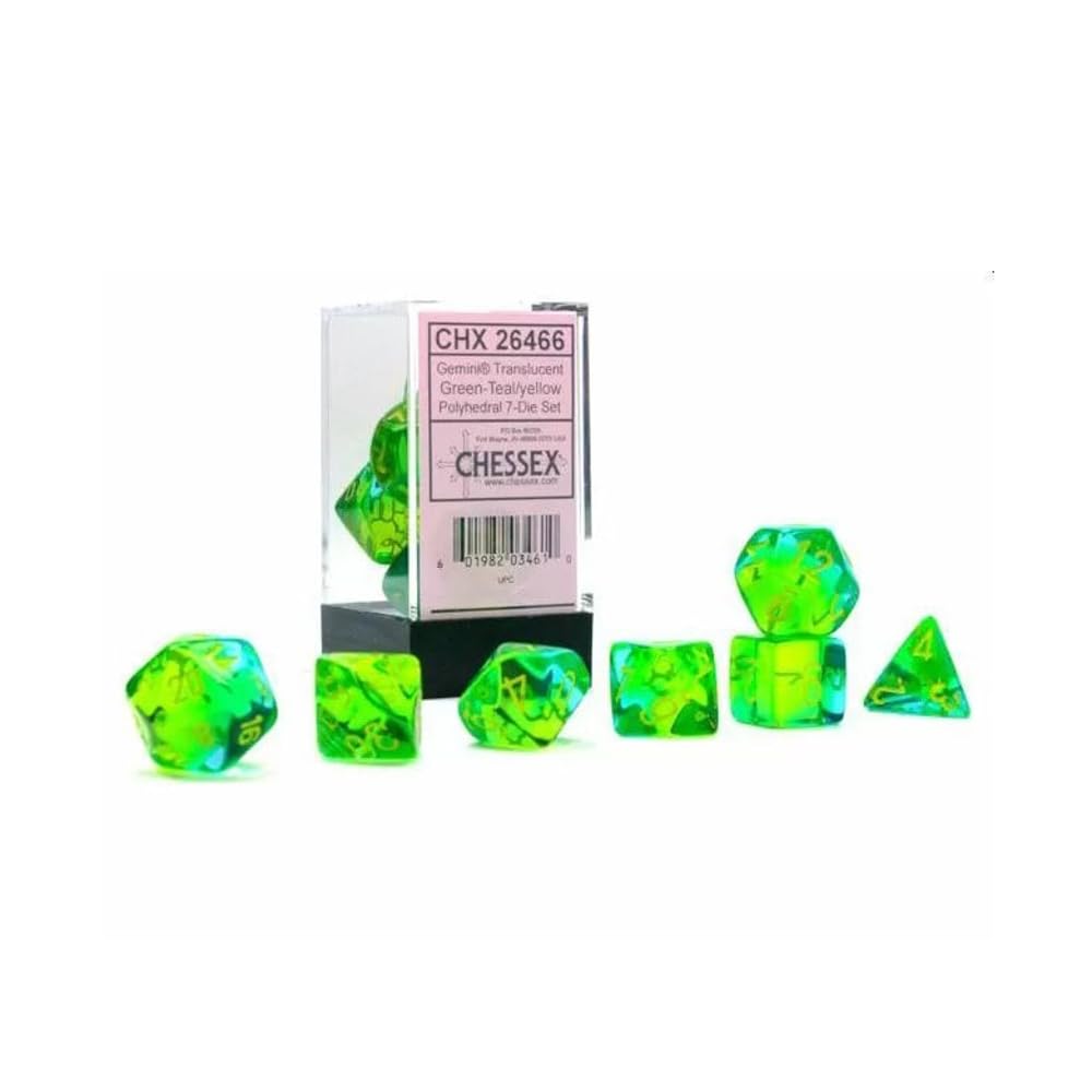 Gemini Polyhedral Dice Set | Set of 7 Dice in a Variety of Sizes Designed for Roleplaying Games | Premium Quality Dice for Table