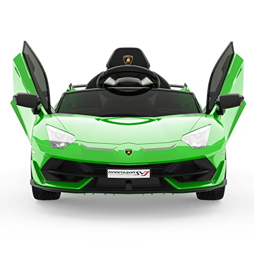 Hetoy Ride on Car for Kids 12V Licensed Lamborghini Electric Vehicles Battery Powered Sports Car with Control, 2 Speeds, Sound S